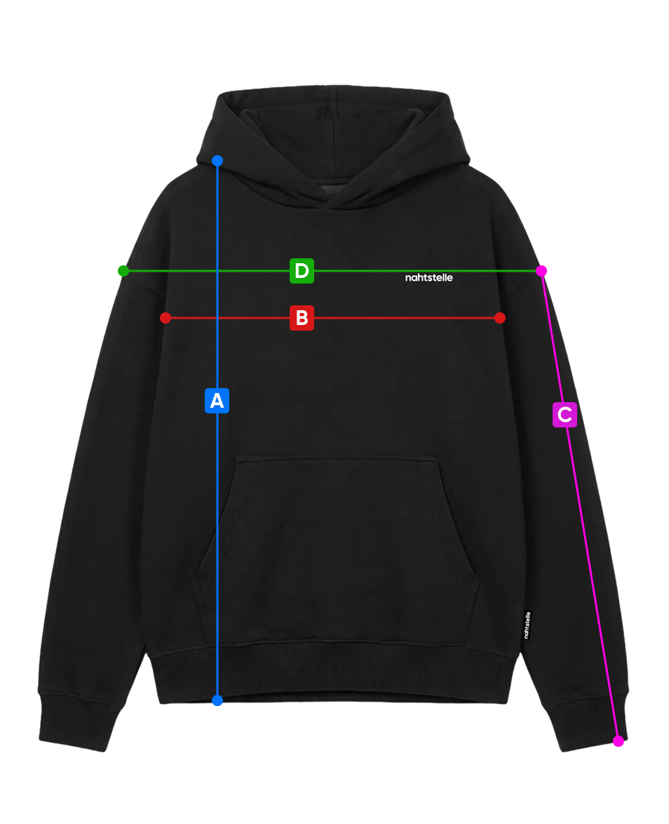 Maßtabelle Unisex Regular Hoodie
